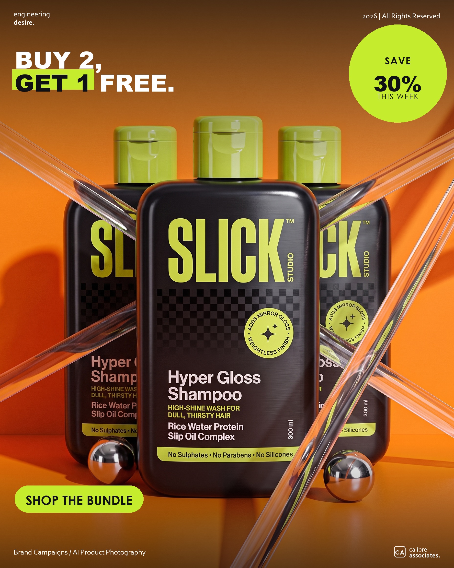 Bottom of funnel Slick ad offering a buy two get one bundle deal
