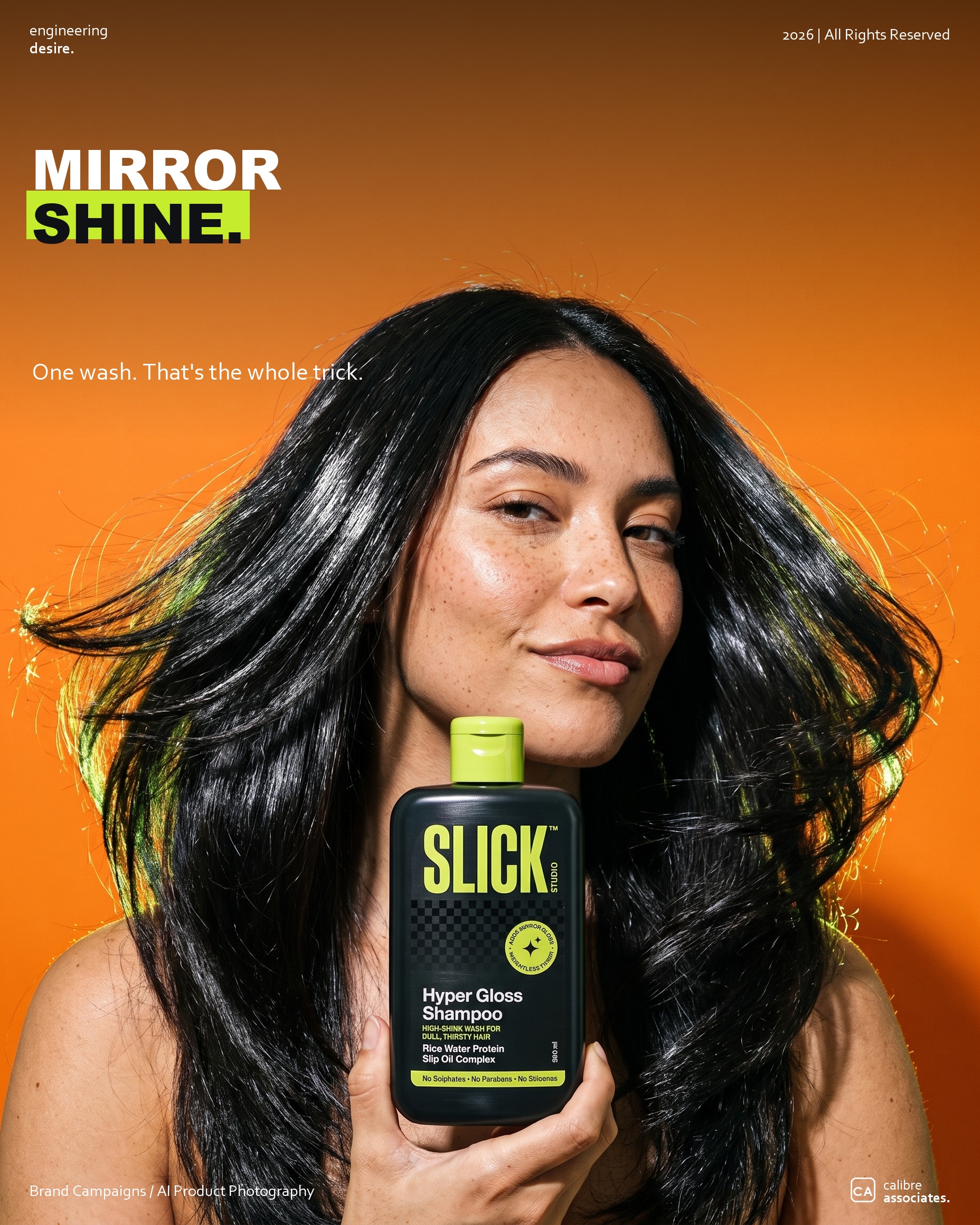 Top of funnel Slick ad built around a mirror shine hook